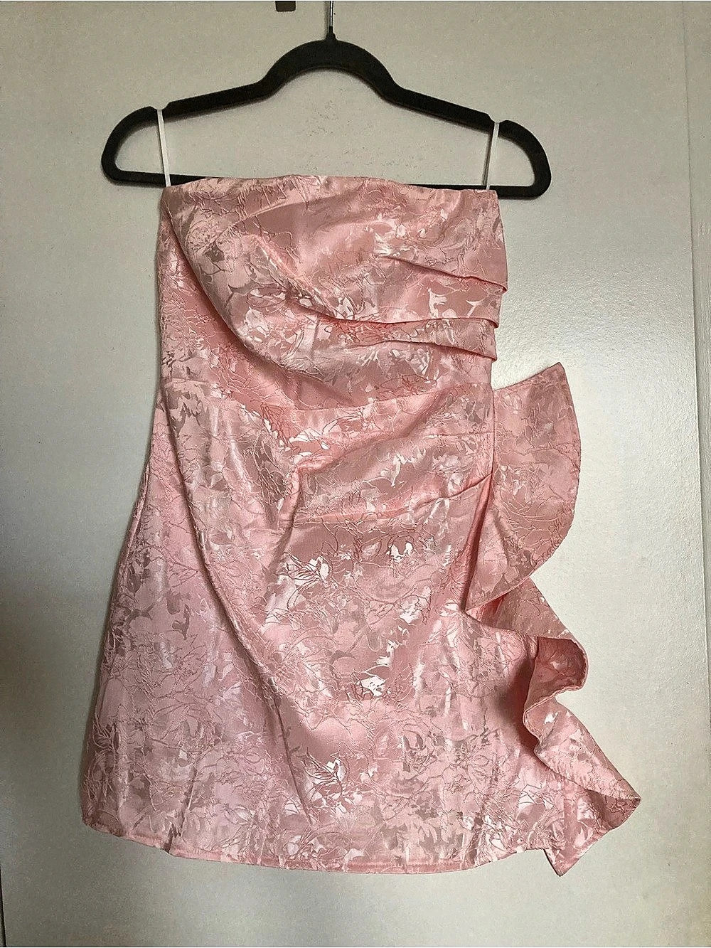 Pink Floral Ruffle Mini Dress - New